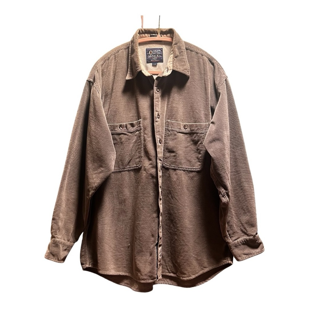 Vintage Muskoka Lakes Gray Cotton Shacket Large